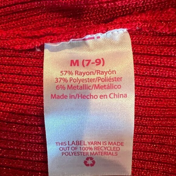 No Boundaries Women's Hot Red Sparkly Tank with gold chai strap, Size Medium - Picture 7 of 8